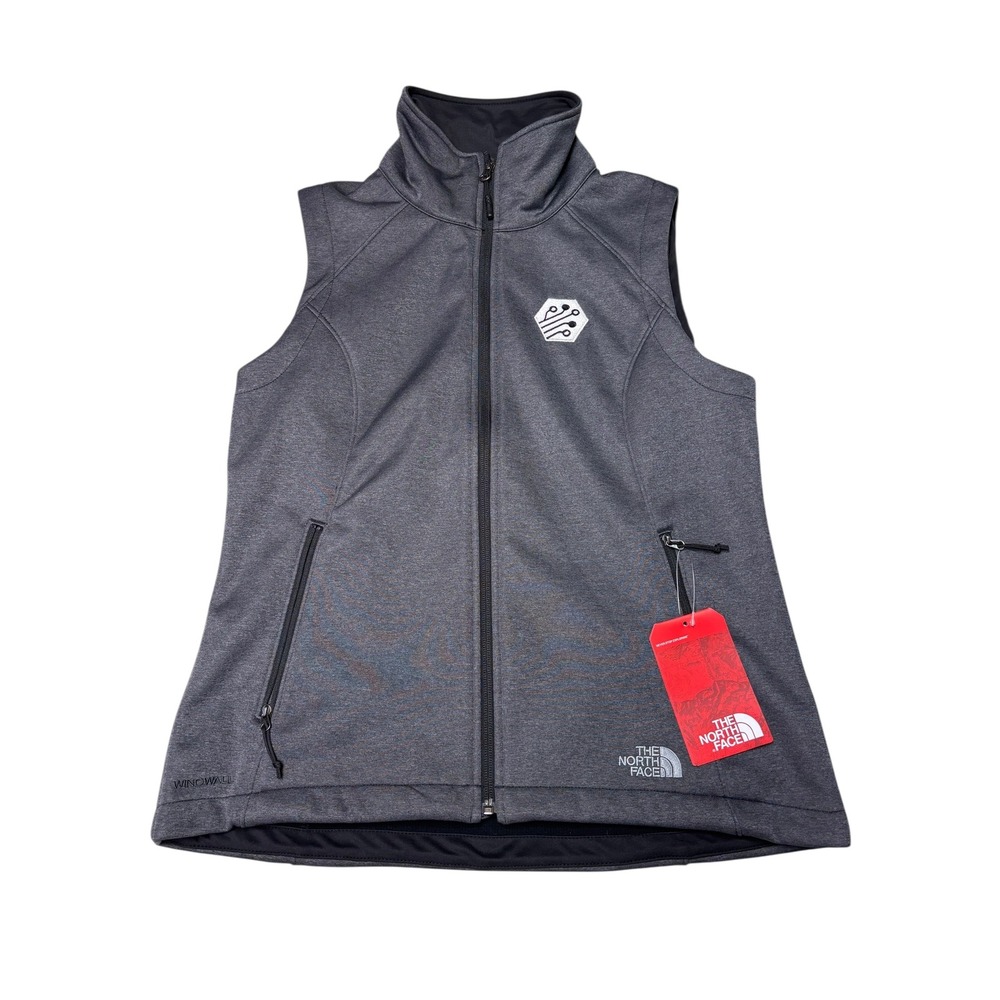 NWT The North Face Womens L Ridgewall SS‎ Vest TNF Dark Grey Heather Windwall M